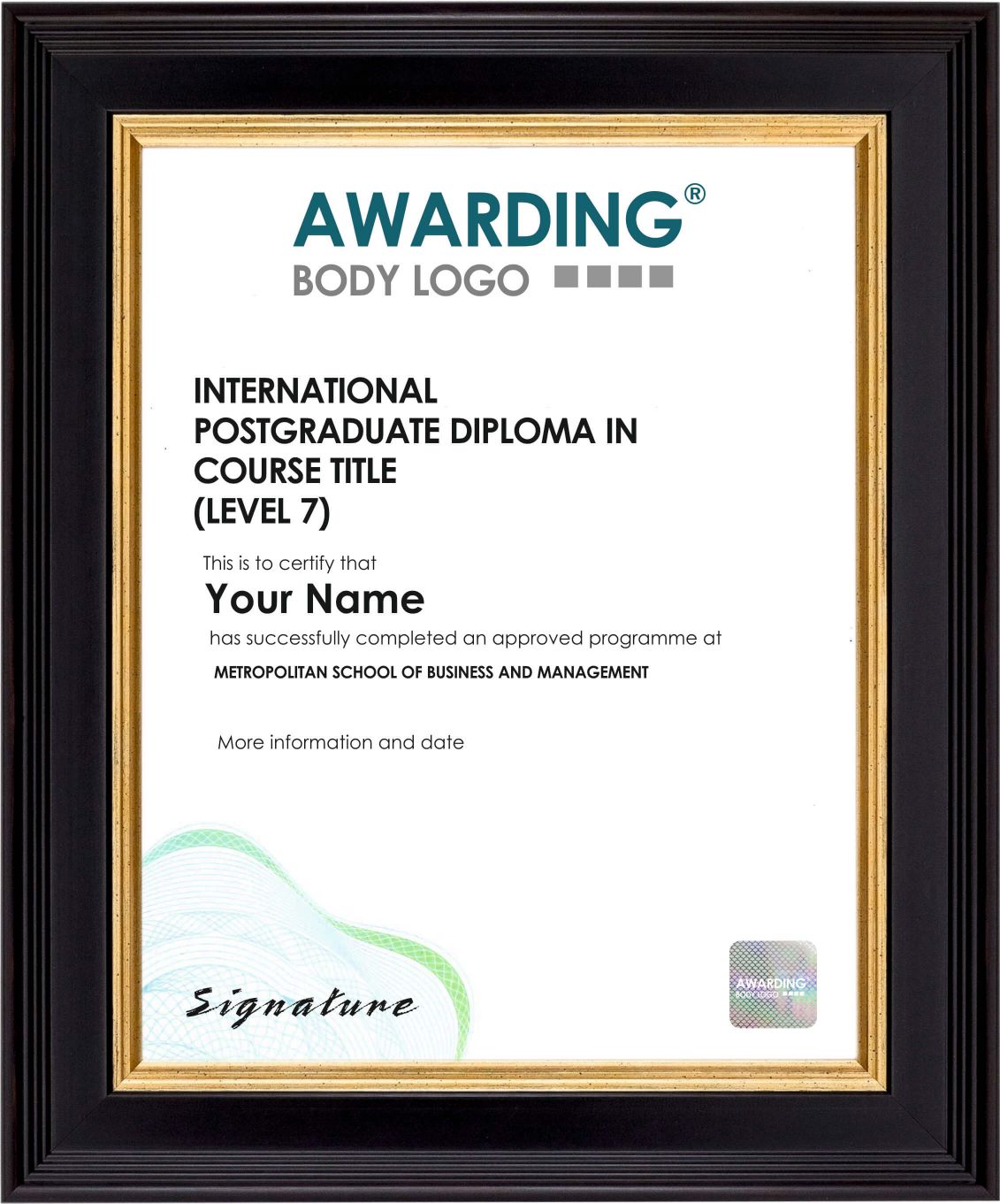International Postgraduate Diploma in Information Technology Management (Level 7) Metropolitan